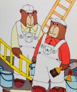 Bruno, Benny og Birger maler byen rød